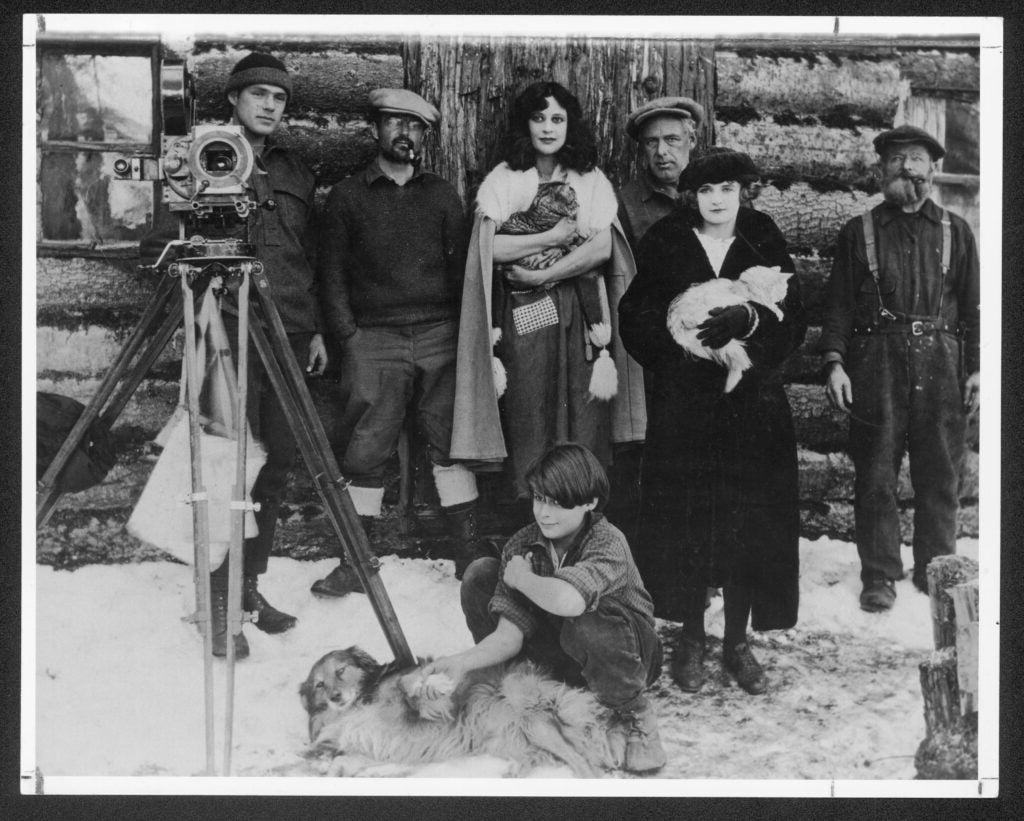 Nell Shipman (center) with cast and crew, 1924.